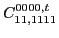 $\displaystyle C_{11,1111}^{0000,t}$