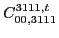 $\displaystyle C_{00,3111}^{3111,t}$