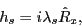 \begin{displaymath}
h_s=i \lambda_s \hat{R}_x,
\end{displaymath}